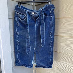 Knee Length Denim Skirt